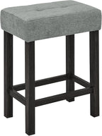 Ball & Cast 4 Piece Kitchen Dining Room Table and Chairs Set, Farmhouse Wooden Counter Height Bar-Sets w/USB Ports & Power Outlet & 3pcs Stools, 59" Sofa-Table Barstool w/Charging Station, Black