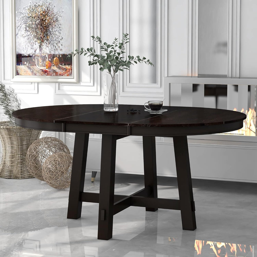 GDFStudio 42"-58" Farmhouse Extendable Dining Table for 4-6, Solid ...