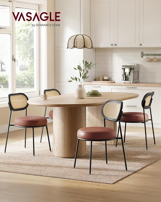 VASAGLE Dining Chairs, Set of 2 Accent Chair for Dining Room Kitchen, with Bo...