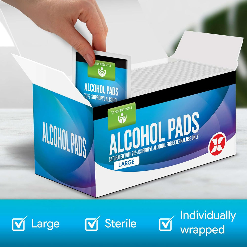 Large Alcohol Wipes Individually Wrapped - 500 Sterile Alcohol Prep Pads Satu...