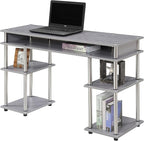 Convenience Concepts Designs2Go No Tools Student Desk in Light Gray Wood Finish