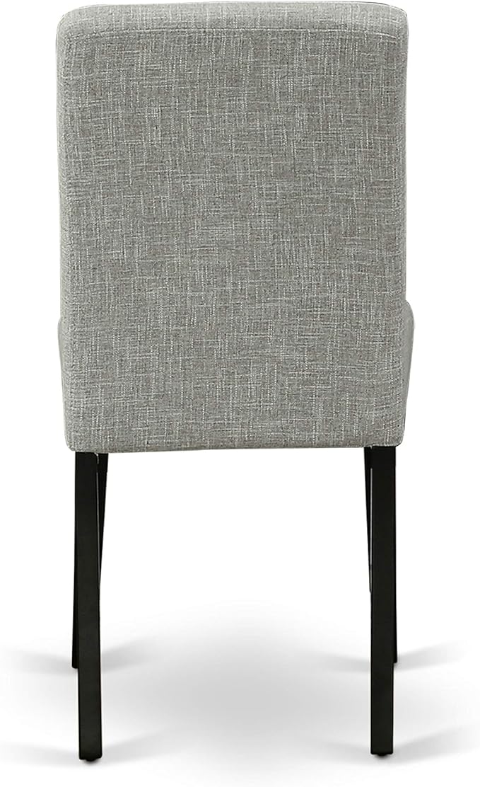 East West Furniture DUAB5-BLK-06 5 Piece Kitchen Table Set for 4 Includes a Rectangle Dining Table and 4 Shitake Linen Fabric Parson Dining Room Chairs, 36x60 Inch, Black