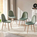 NORDICANA Set of 4 Dining Kitchen Mid-Century Modern Chairs with Metal Legs and Velvet Cushion for Living Room Kitchen Small Space, Dusty Sage Green