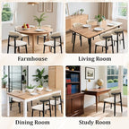 Farmhouse Dining Chairs Set of 4, Mid Century Modern Fabric Upholstered Kitchen Chairs, Wooden Dining Room Chair with Curved Back&Black Legs for Kitchen Dining Room Restaurant Cafe, Beige, Only Chairs