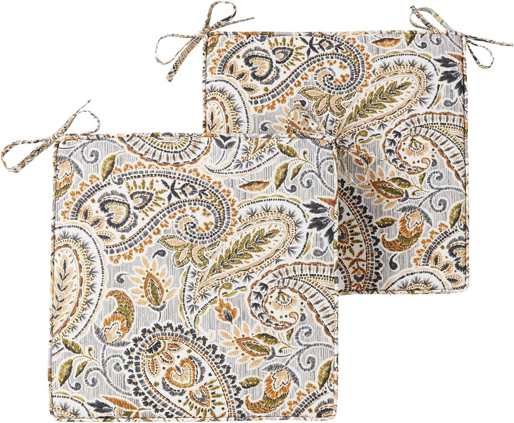 Outdoor 18 inch Square Patio Dining Chair Pads – Comfortable Fiber-Filled Sea...