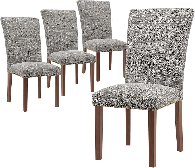 Stylish Dining Chairs Set of 4, Upholstered Parsons Dining Room Chair with Na...