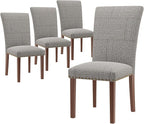 Stylish Dining Chairs Set of 4, Upholstered Parsons Dining Room Chair with Nailhead Trim, Kitchen Room Chair with Thick Cushions and Wood Legs, Nailhead Trim, SKY2383