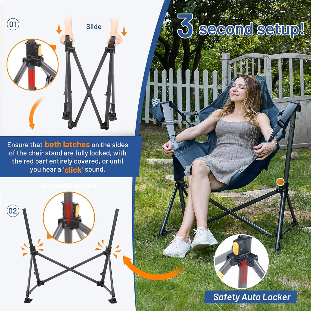 TIMBER RIDGE Hammock Camping Chair, Oversized Swinging Chair, 400lbs Load