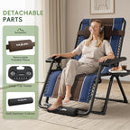 Amopatio Zero Gravity Reclining Patio Chair,XXL Foldable Lounge Chair with Removable Cup Holder/Headrest/Footrest,500LBS Capacity, Portable for Outdoor Patio Pool Backyard