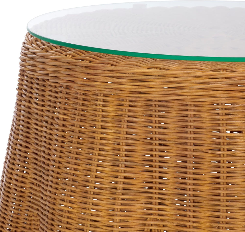 SAFAVIEH Couture Collection - Hylda Natural Rattan Accent Table, Round Shape,...