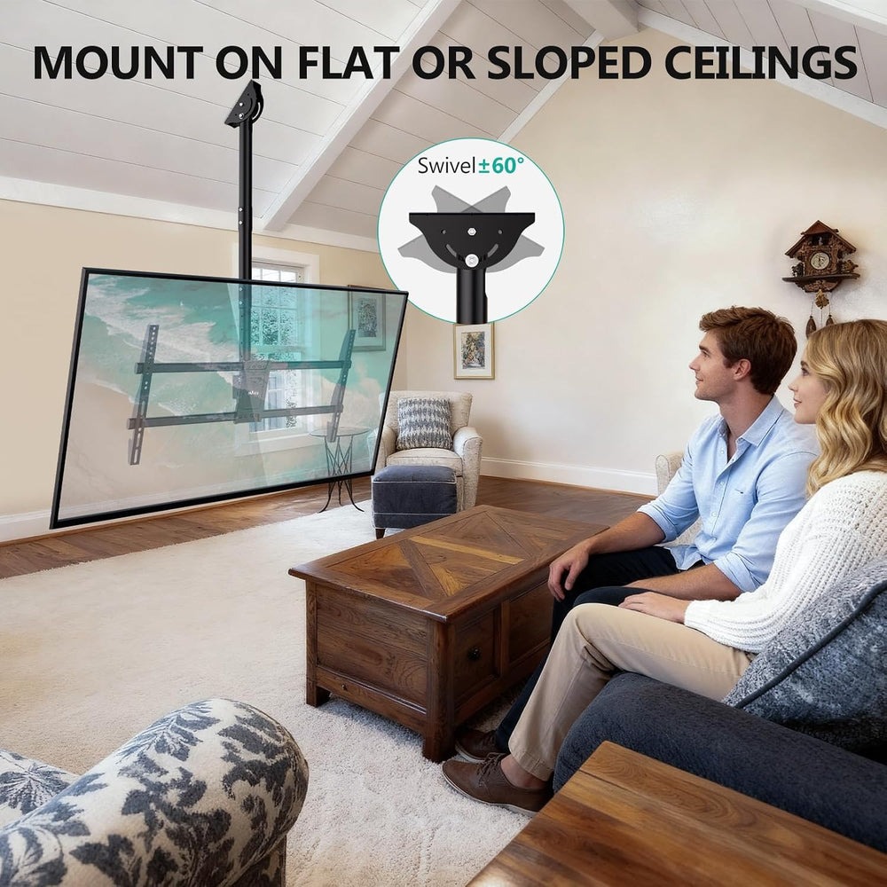 WALI Heavy Duty Ceiling TV Mount for 37-90 inch Large TVs, up to 220 lbs | Ha...
