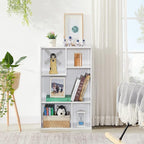 VECELO 5 Cube Modern Bookcases, 3 Tier Bookshelves, 31 Inch High Cubby Storage Organizer, Shelf Hight Up to 12.8 Inches Suit for Most Books, Vertical or Horizontal Use Available,Pearl White