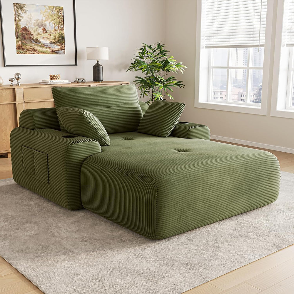 69” Floor Chaise Lounge Chair Indoor, Oversized Chaise Lounge Reading Chairs ...