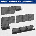 WORKPRO 16”x 16” Metal Peg Board, Foldable Black Pegboard for Wall Organization, Steel Panel with Round Holes & Vertical Slots, Ideal Tool Organizer in Office and Craft Room, 3 Pack