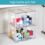 Vtopmart 4 Pack Clear Stackable Storage Drawers,9.7" High Plastic Organizers Bins for Skincare, Bathroom Supplies,Ideal for Cabinet,Undersink,Vanity,Kitchen,Pantry Organization