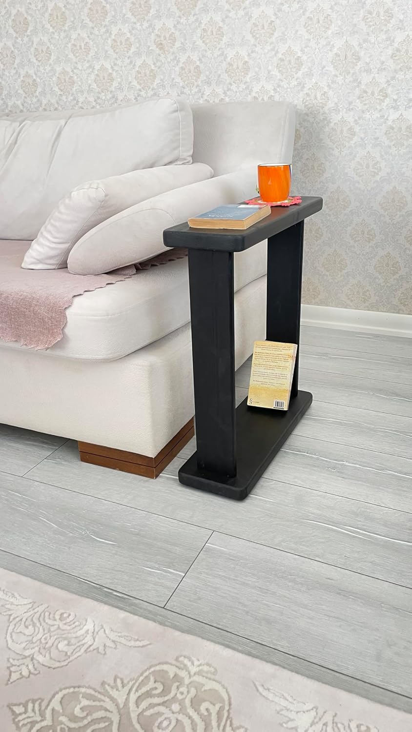 Very Narrow 7 inch Wide Side Table for Small Apartment Between Chairs, Skinny...