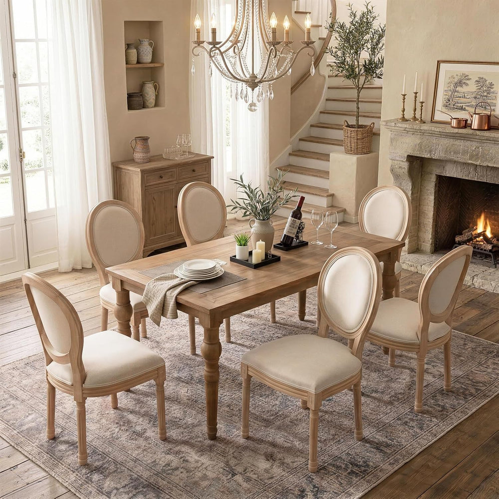 SoarFlash French Dining Chairs Set of 6, Vantage Dining Chair with Round Back...