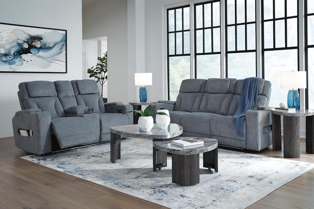 Signature Design by Ashley Surmour Contemporary End Table with Faux Marble To...