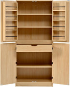 72" Tall Pantry Cabinets for Kitchen Storage, Natural Pantry Storage Cabinet with Doors and Adjustable Shelves, Freestanding Pantry Cupboard with Drawers for Dining Room Bathroom (Natural, 72")