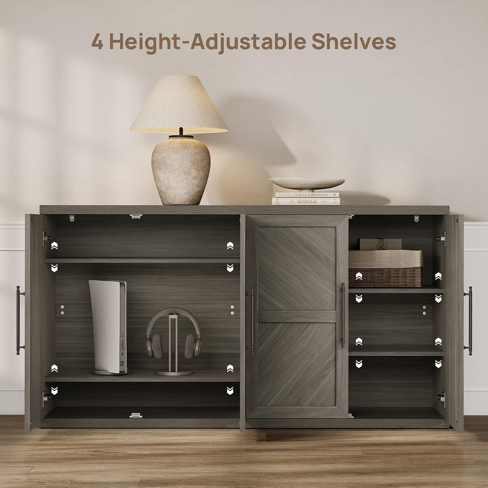 SICOTAS Buffet Cabinet with 4 Doors, Modern Sideboard Cabinet with Storage an...
