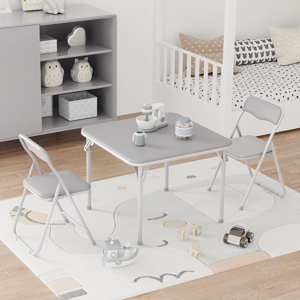 GAOMON Boys and Girls Folding Table and Chairs Set of 3, Portable Table and C...