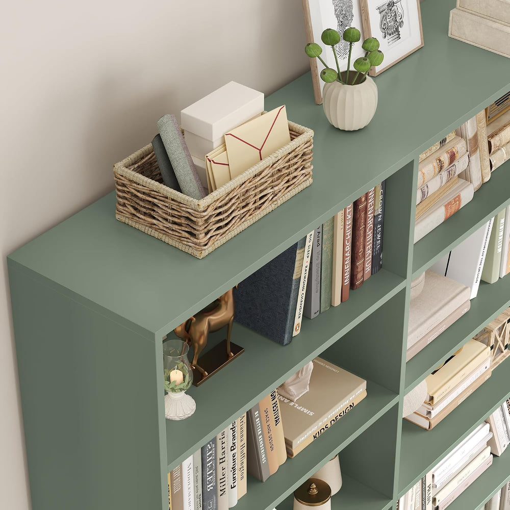 FACBOTALL 83.7" Tall Bookshelf and Bookcase,7-Tier Double Bookshelves Green