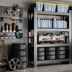 32" W Garage Shelving,4-Tier Heavy Duty Storage Shelves Unit with Adjustable Metal Shelf for Warehouse,Basement,Workshop,3200LBS,32" W x 20" D x 79" H,Black