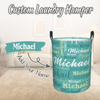 Custom Name Laundry Hamper, Personalized Laundry Baskets with Name for Boys Girls Women Men, Customized Collapsible Dirty Clothes Hamper Easy Storage Gifts for Bedroom Bathroom Living Room