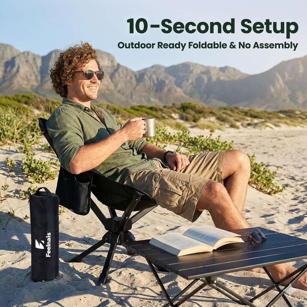 Portable Camping Chairs for Adults, Comfy Folding Camp Chair | 3.5 lbs Lightw...