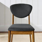 Best Choice Products Dining Chairs Set of 2, Mid-Century Modern Upholstered Wood, Armless w/Seat Cushion, Padded Backrest - Walnut/Charcoal