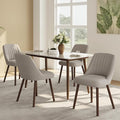 Upholstered Dining Chairs Set of 4, Modern Fabric Kitchen Chairs with Back, Wood Legs for Kitchen Dining Room Restaurant, Taupe
