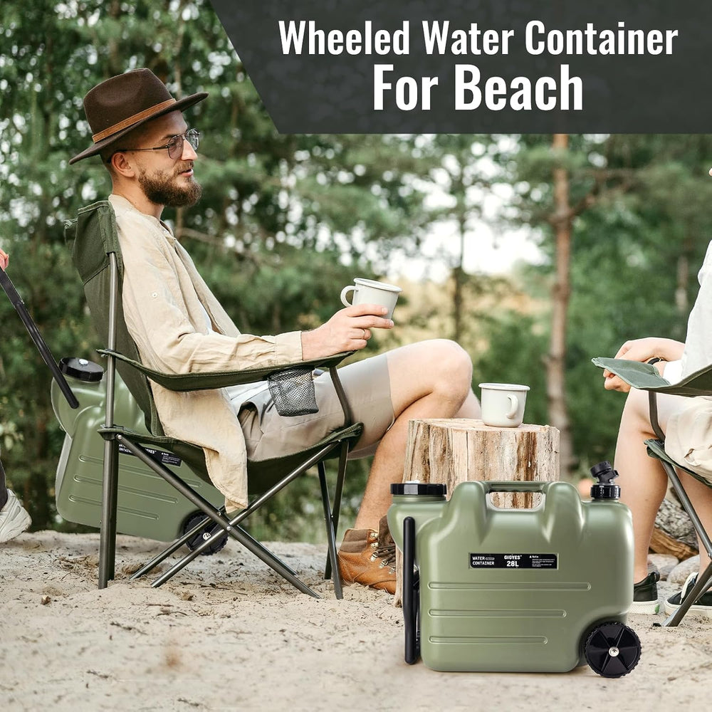 7.4 Gallon Water Jug with Wheels & Folding Handle