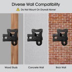 Full Motion TV Wall Mount for Most 12-29 Inch Flat Curved TV&Computer up to 22lbs,Sturdy TV Wall Bracket with Tilt Swivel Extension, Max VESA 100x100mm 17 19 21 23 27 Articulating Monitor Mount