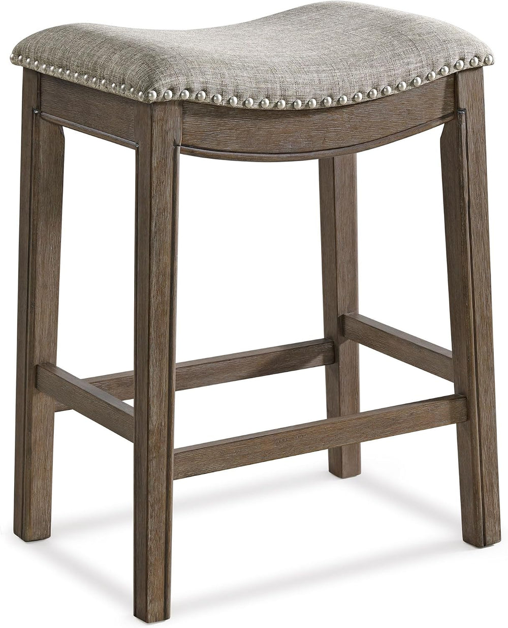 ROME + OAK Parker 26-Inch Backless Counter Stool, Backless Saddle Kitchen Sto...