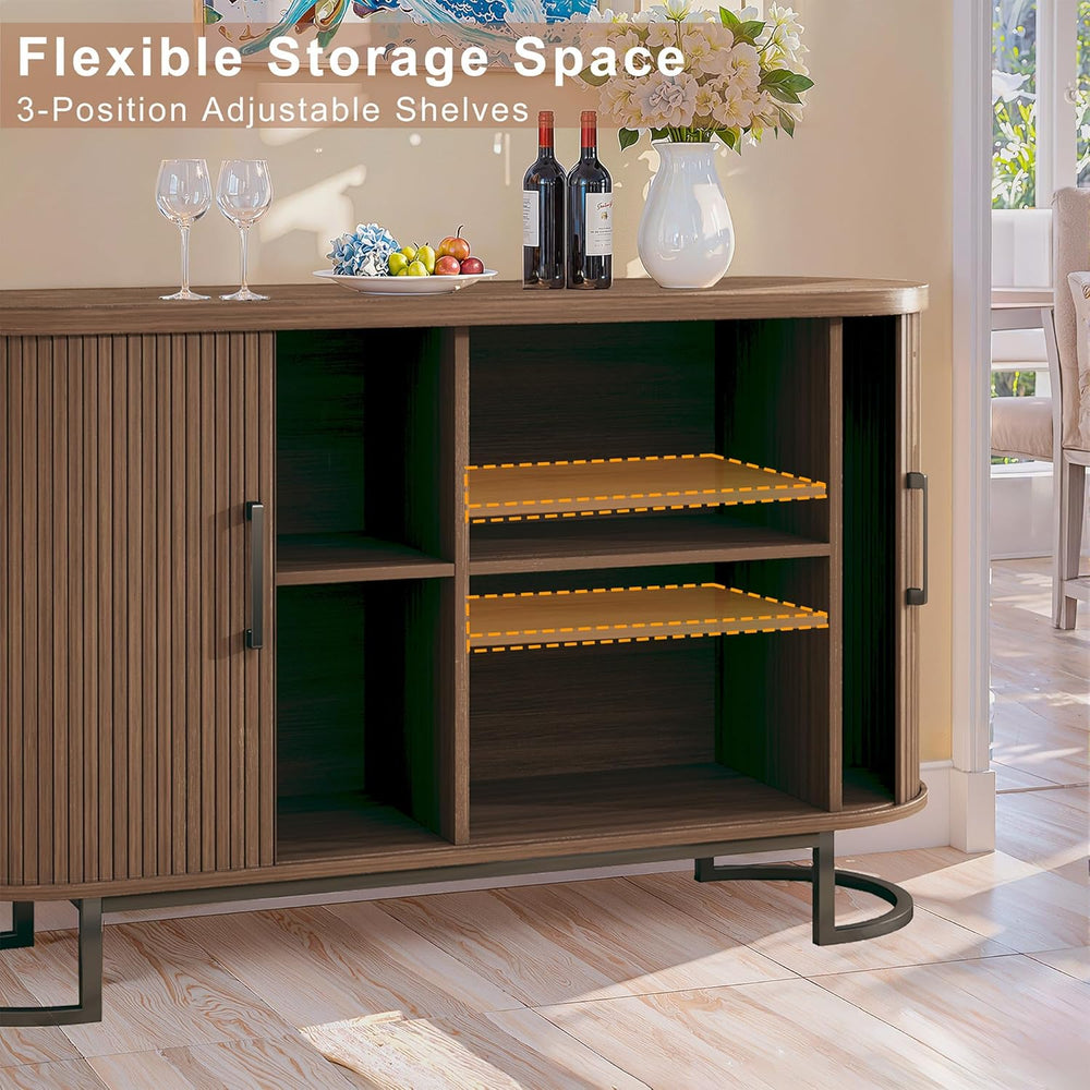 HUAHUU Sideboard Buffet Cabinet with Storage, 54.3" Storage Cabinet with...