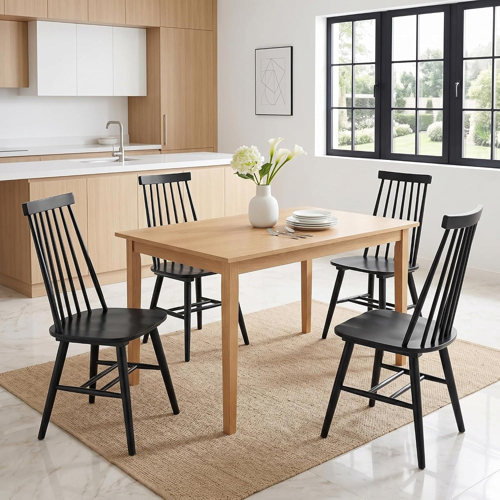 DUHOME Wooden Dining Chairs Set of 4, Spindle Back Wooden Kitchen Chairs
