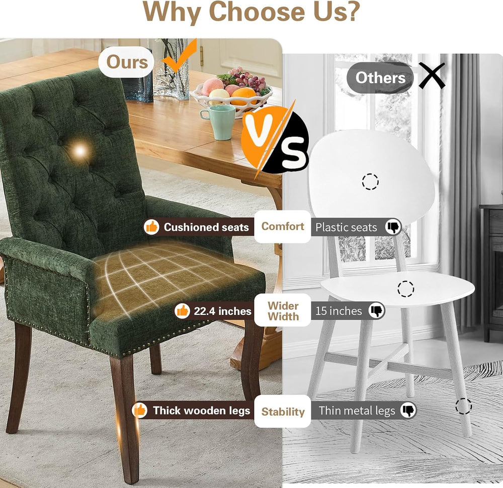 cinkehome Set of 6 Upholstered Dining Chairs, Dining Room Kitchen Chair with ...