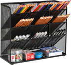 Marbrasse Mesh Desk Organizer, Multi-Functional Pen Holder, Desktop Stationary Organizer, Storage Rack for School Home Office Art Supplies (Mesh Pen Holder)
