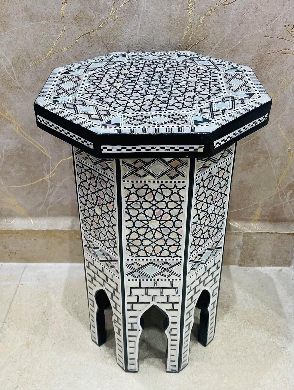 Morrocan Table Design Mother of Pearl Inlaid,Arabic Side Corner cofee Table f...