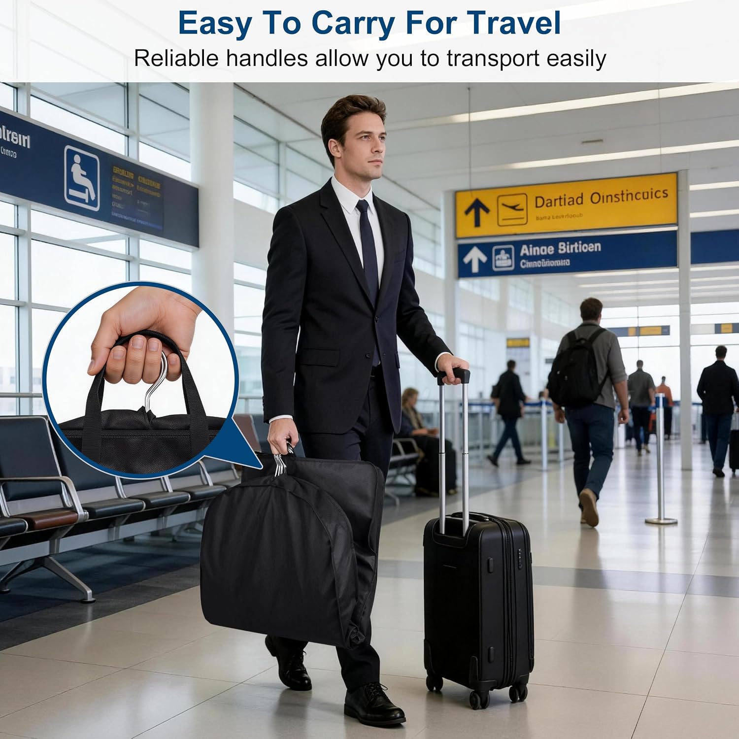 KIMBORA 43" Suit Bags for Closet Storage and Travel, Gusseted Hanging Garment Bags for Men Suit Cover With Handles for Clothes, Coats, Jackets, Shirts（3 Packs）