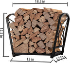 Fire Beauty Firewood Log Rack, Iron Wood Lumber Storage Holder for Fireplace, Heavy Duty Log Storage Bin for Firepit Stove Accessories