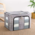 Storage Bins for Clothes - 66L with Clear Window Box - Large Clothes Storage Bins with Lids - for Bedroom Home Apartment Closet Fabric Bed Sheets Comforter Toys Garment Organization
