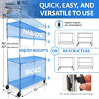 4000 LBS Heavy Duty Metal Shelving Unit – 36x18x76 NSF 5-Tier Wire Rack with Wheels, Adjustable Garage Storage Shelves, Chrome Wire Shelving for Kitchen, Warehouse, Bakers Rack – Crescent