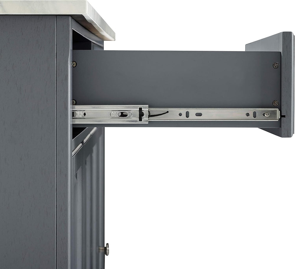 Crosley Furniture Avery Kitchen Island with Storage Shelves, Microwave Stand,...