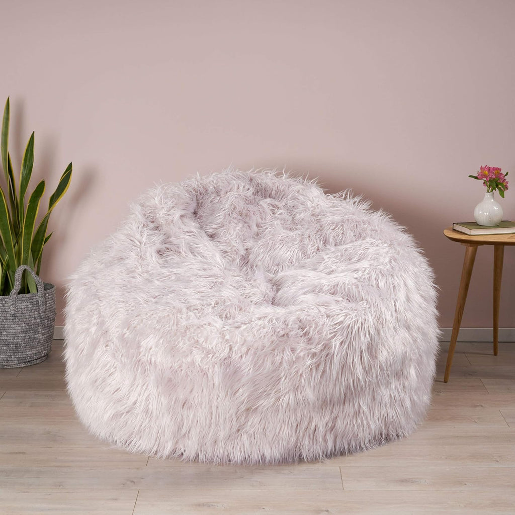 Christopher Knight Home Faux Fur Faux Fur Beanbag, 5', Lavender