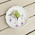 Hummingbird Ceramic Jewelry Tray– Fuchsia Holiday Trinket Plate for Rings, Earrings & Gifts Handmade Ceramic Jewelry Dish.Valentine's Day Mother's Day Any scenario