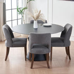 VKNOW Wooden Dining Chairs Set of 2, Modern Fabric Upholstered Dining Room Chair Kitchen Chairs, Farmhouse Dinner Chair for Kitchen Dining Room, Fabric Grey