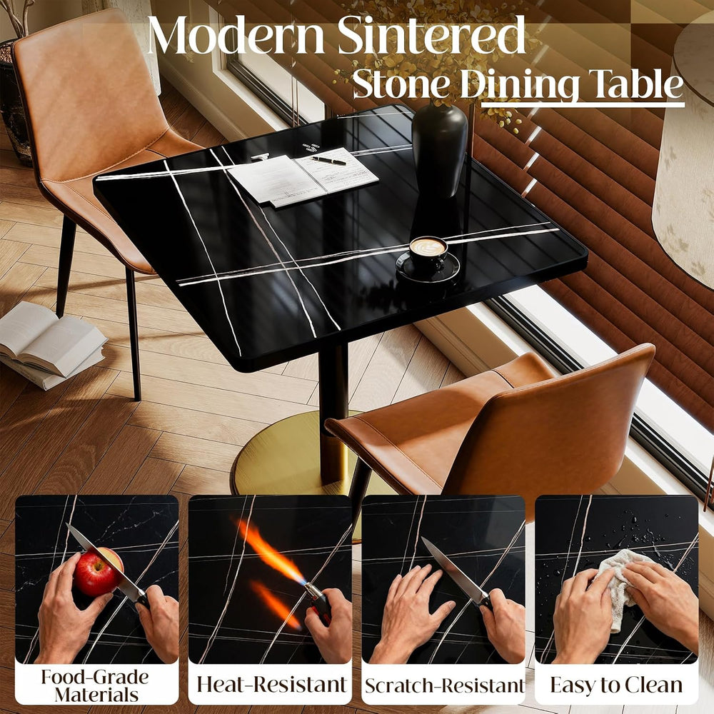 63''Dining Table for 4-6,Modern Sintered Stone Dining Table,Kitchen T...