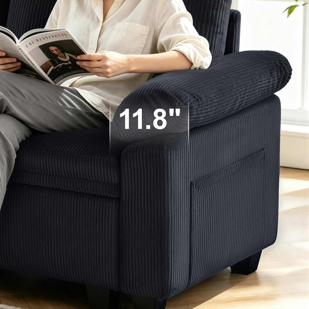 86″ Sectional Sleeper Sofa with Pull Out Bed, Modular Sectional Couch with St...