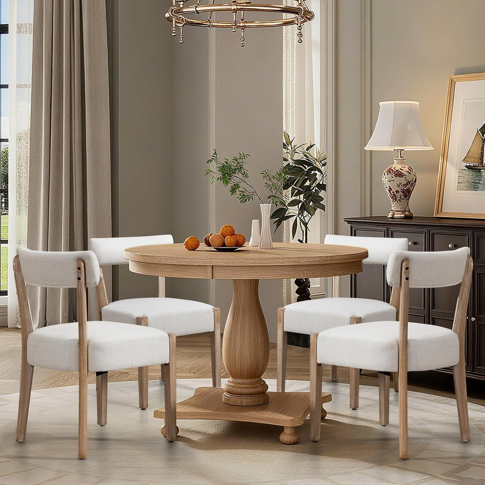 ZJhome Dining Chairs Set of 4, Mid-Century Modern Wooden Kitchen Chairs with ...